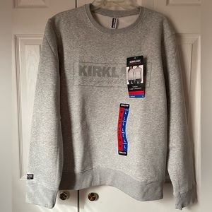 New Kirkland Signature Logo Crewneck Costco Sweatshirt Gray Women’s L Men’s M